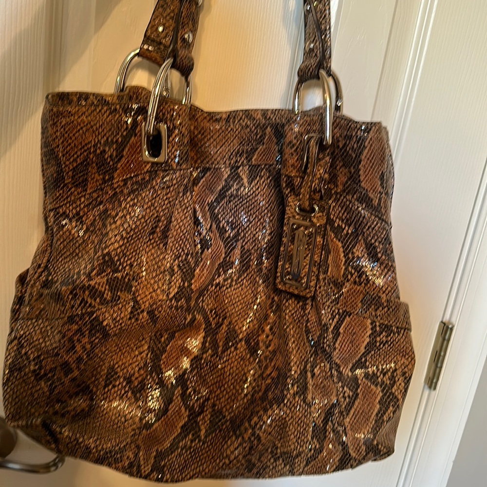 B Markowsky Leather Heavy Python Bag - image 1